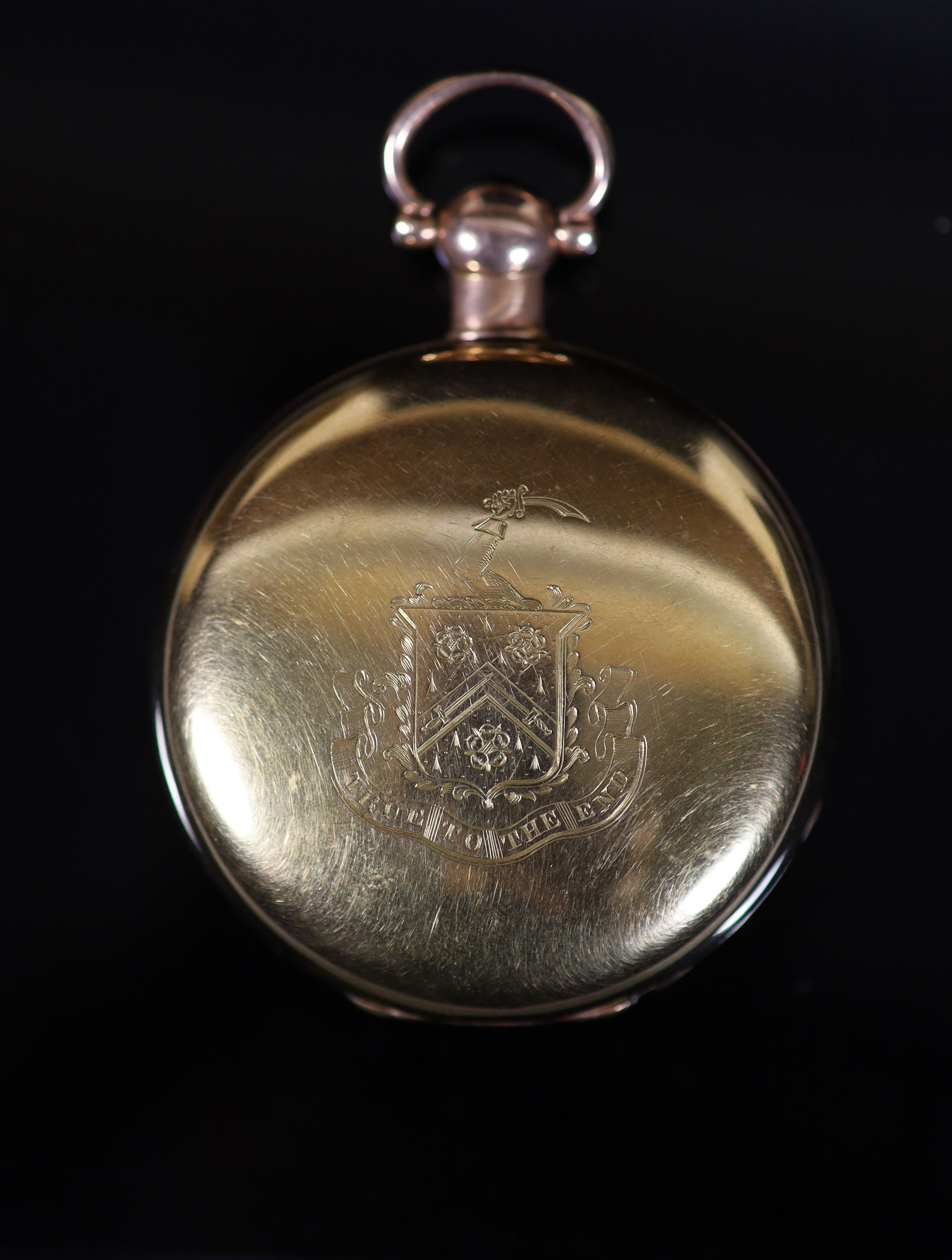 A George III 18ct gold hunter keywind lever pocket watch, by Grant, Fleet Street, London